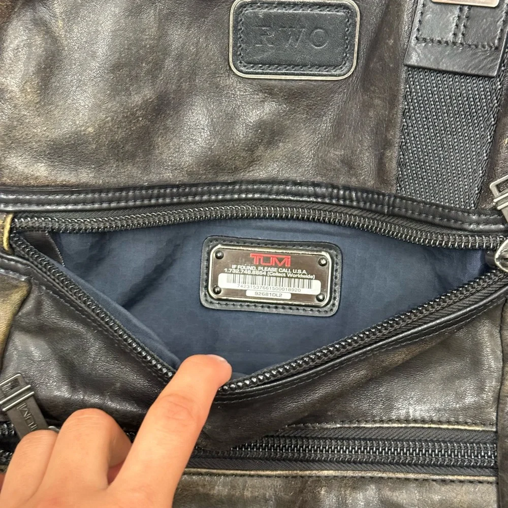 Tumi Alpha Bravo Knox leather backpack